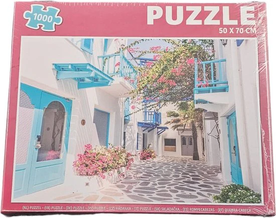 Grafix - Puzzel - Volwassenen - Zuid Europese straat - Kinderen - 1000 stukken - Puzzel 1000 stukjes volwassenen - Legpuzzel - Afbeelding 5