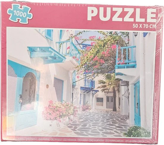 Grafix - Puzzel - Volwassenen - Zuid Europese straat - Kinderen - 1000 stukken - Puzzel 1000 stukjes volwassenen - Legpuzzel - Afbeelding 4